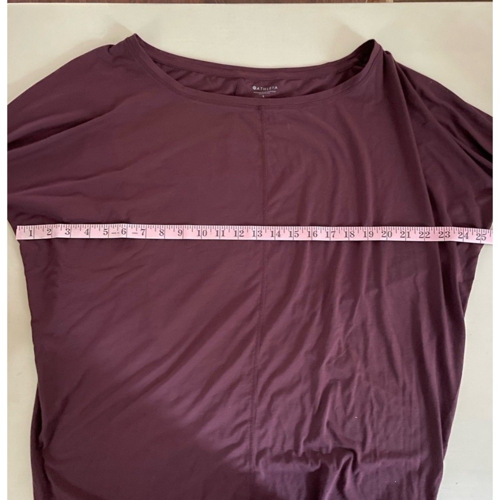 Athleta‎ Womens Large Burgundy Plum Long Sleeve Oversized Center Seam Top L - Picture 4 of 8